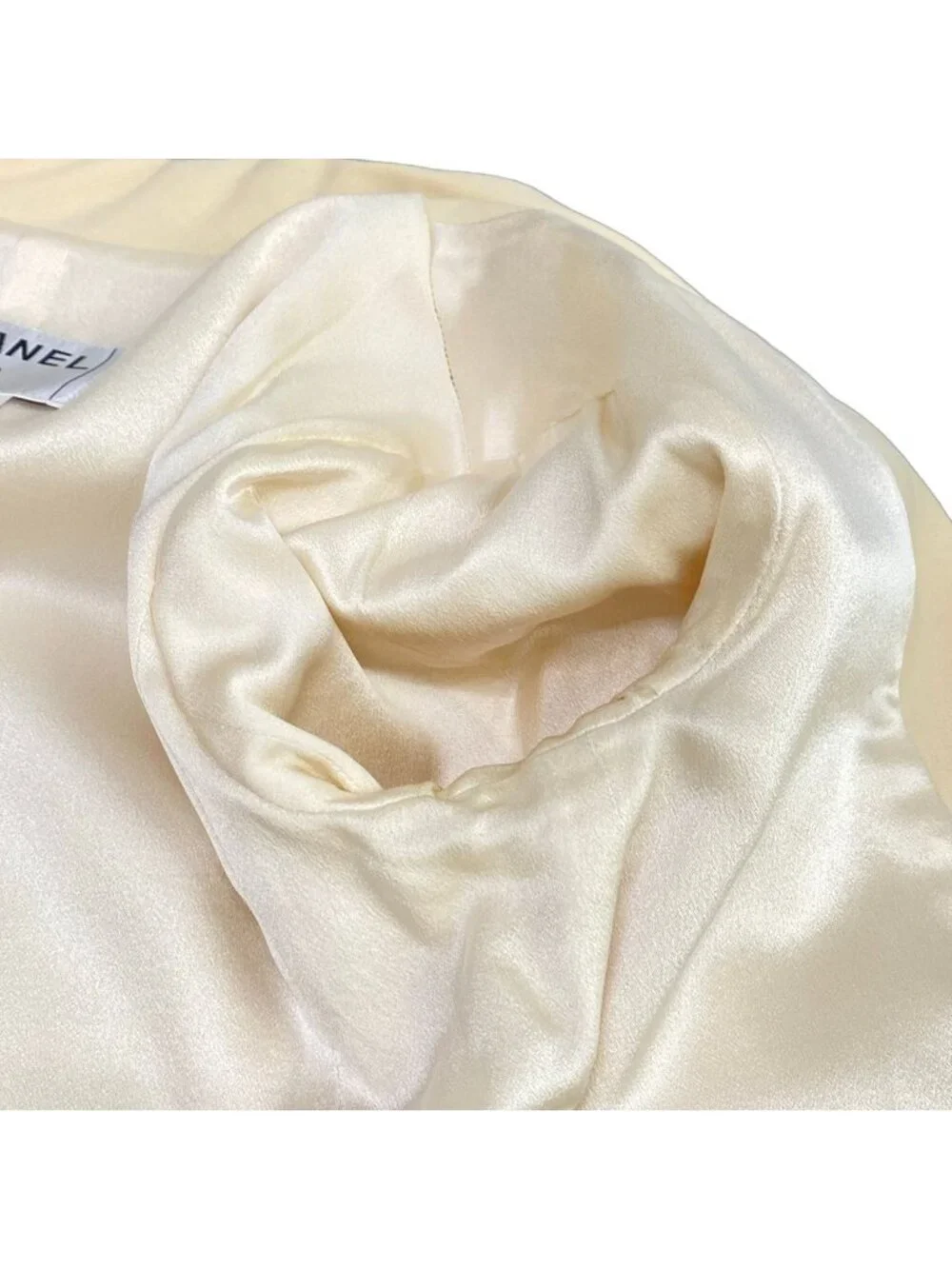 Chanel Jacket M Ivory CC Logo Inside Out Long Sleeve Wool